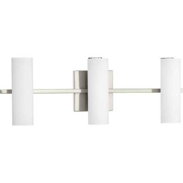 22" 28.5 watt 120 volt 3000K Brushed Nickel White Glass Shade Dimmable