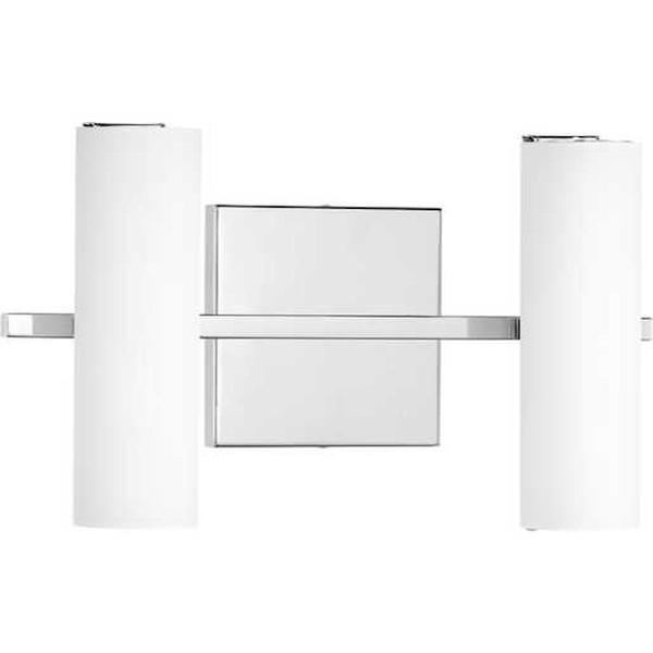 13.25 " 19 watt 120 volt 3000K Polished Chrome White Glass Shade Dimmable