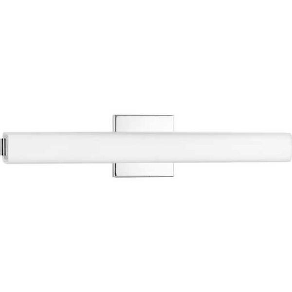 22" 35 watt 120 volt 3000K Polished Chrome Etched Glass Shade Dimmable Vanity Light