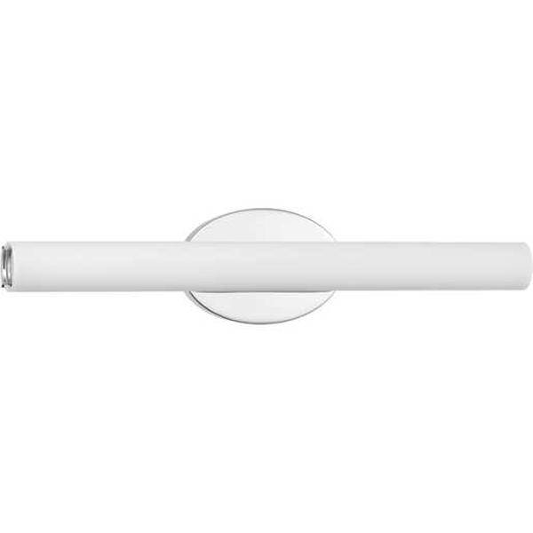 22" 35 watt 120 volt 3000K Polished Chrome Etched Glass Shade Dimmable Vanity Light