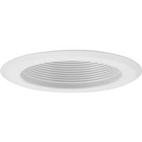 Progress Lighting 5" Satin White Recessed Step Baffle Round Trim