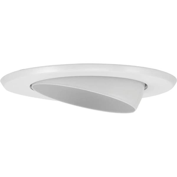 5" Satin White Recessed Eyeball Round Trim