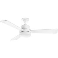 Progress Lighting 52" White 3 Natural Cherry/White Blade Remote Control LED Ceiling Fan