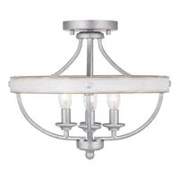 Progress Lighting 4 Light Galvanized and Antique Whitewashed Finish Ceiling Light Fixture