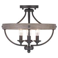 Progress Lighting 4 Light Graphite and Rustic Wood Finish Ceiling Light Fixture