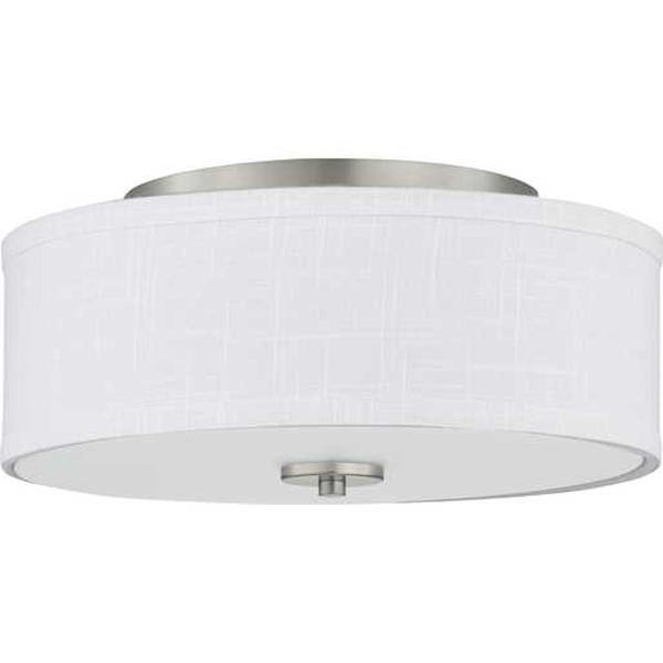 17 watt 120 volt 3000K Brushed Nickel White Linen Shade LED Light Fixture