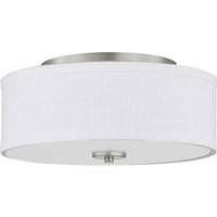 Progress Lighting 17 watt 120 volt 3000K Brushed Nickel White Linen Shade LED Light Fixture