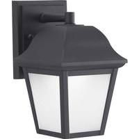 Progress Lighting 11 watt 120 volt 3000K Natural White Black Finish Etched Glass Outdoor LED Wall Light Fixture