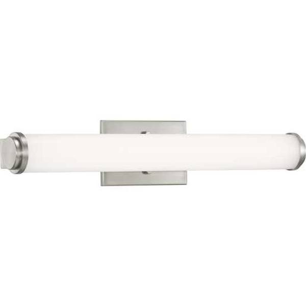 24" 22 watt 120 volt 3000K Brushed Nickel White Shade Dimmable