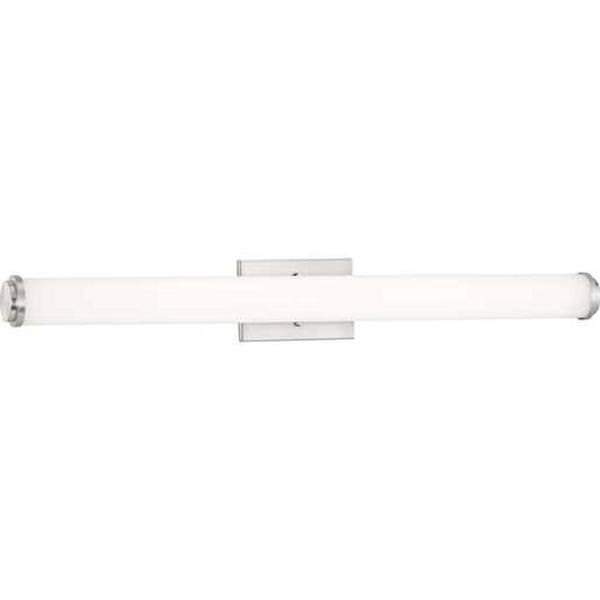 36" 33 watt 120 volt 3000K Brushed Nickel White Shade Dimmable