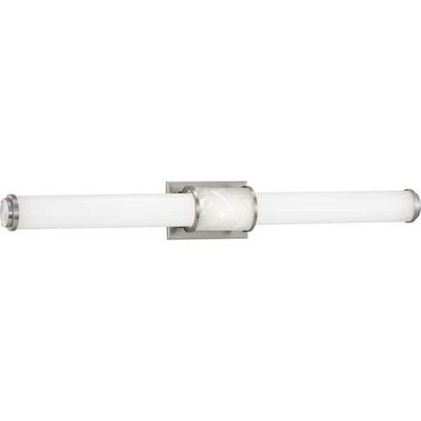 36" 33 watt 120 volt 3000K Brushed Nickel White Shade Dimmable