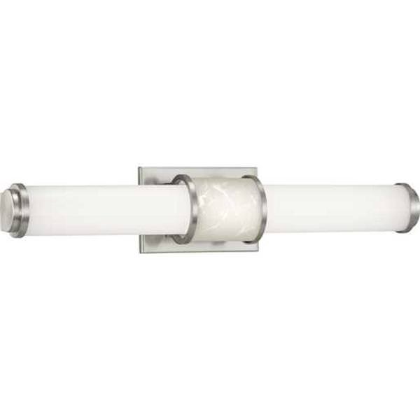 24" 22 watt 120 volt 3000K Brushed Nickel White Shade Dimmable