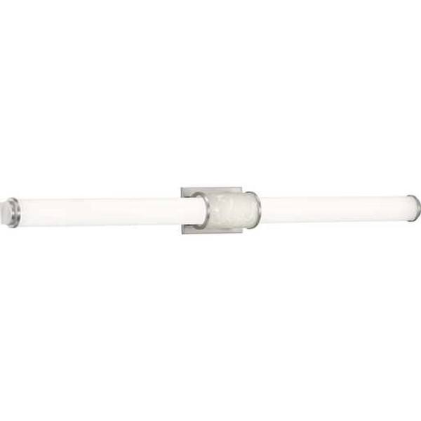 48" 42 watt 120 volt 3000K Brushed Nickel White Shade Dimmable