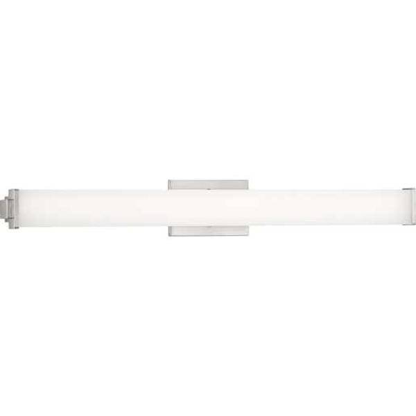 36" 34 watt 120 volt 3000K Brushed Nickel White Shade Dimmable