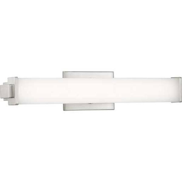 24" 23 watt 120 volt 3000K Brushed Nickel White Shade Dimmable