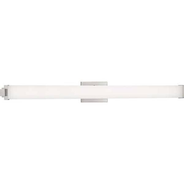 48" 44 watt 120 volt 3000K Brushed Nickel White Shade Dimmable