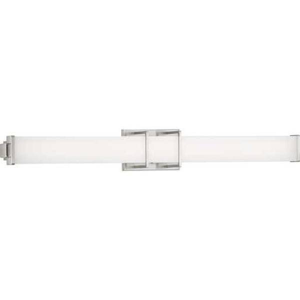 36" 34 watt 120 volt 3000K Brushed Nickel White Shade Dimmable