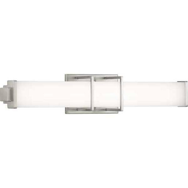 24" 23 watt 120 volt 3000K Brushed Nickel White Shade Dimmable