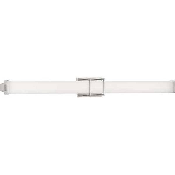 48" 44 watt 120 volt 3000K Brushed Nickel White Shade Dimmable