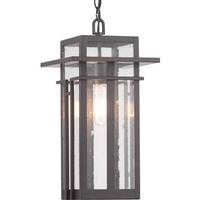 Progress Lighting 1 Light Antique Bronze with Clear Seeded Glass Boxwood Hanging Light Fixture