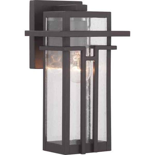 1 Light Antique Bronze with Clear Seeded Glass Small Wall Light Fixture