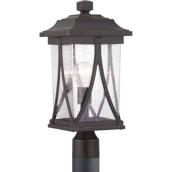 1 Light Antique Bronze with Clear Seeded Glass Wall Light Fixture