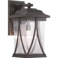 Progress Lighting 1 Light Antique Bronze with Clear Seeded Glass Large Wall Light Fixture
