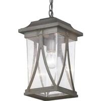 Progress Lighting 1 Light Antique Pewter with Clear Seeded Glass Hanging Light Fixture