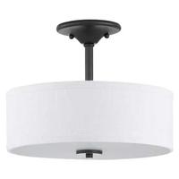Progress Lighting 2 Light 120 volt Graphite Fabric Shade Ceiling Light Fixture