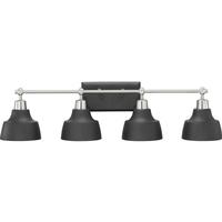 Progress Lighting 4 Light 120 volt Brushed Nickel  Graphite Metal Shades Vanity Light Fixture