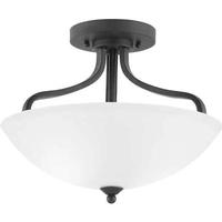 Progress Lighting 3 Light 120 volt Antique Bronze Etched Glass Bowl Ceiling Light Fixture
