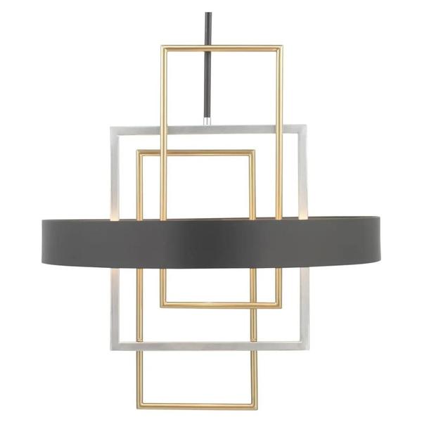 6 Light Black Finish Brushed Silver/Gold Accents Modern Pendant Light Fixture