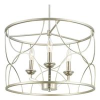Progress Lighting 3 Light Silver Ridge Polished Nickel Accents Chandelier Light Fixture