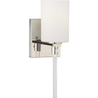 View 1 Light 120 volt Polished Nickel Vanity Etched Opal Glass Light Fixture