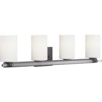 Progress Lighting 4 Light 120 volt Matte Black Vanity Etched Opal Glass Light Fixture