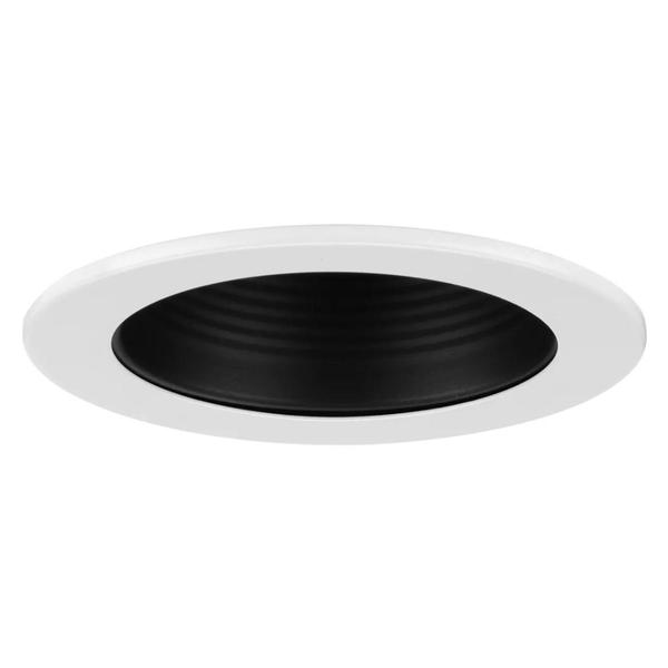 4" Black Recessed Step Baffle Round Trim
