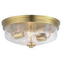Progress Lighting 2 Light 120 volt Brushed Bronze Clear Glass Bowl Ceiling Light Fixture