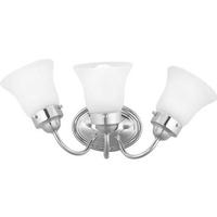 View 3 Light 120 volt Polished Chrome Vanity Fluted Etched Glass Light Fixture