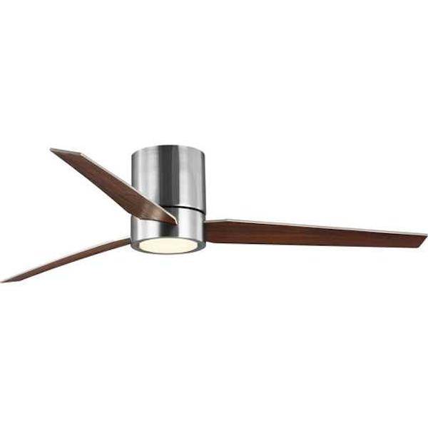 56" Brushed Nickel 3 Blade Indoor Remote Control LED Ceiling Fan