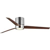 Progress Lighting 56" Brushed Nickel 3 Blade Indoor Remote Control LED Ceiling Fan
