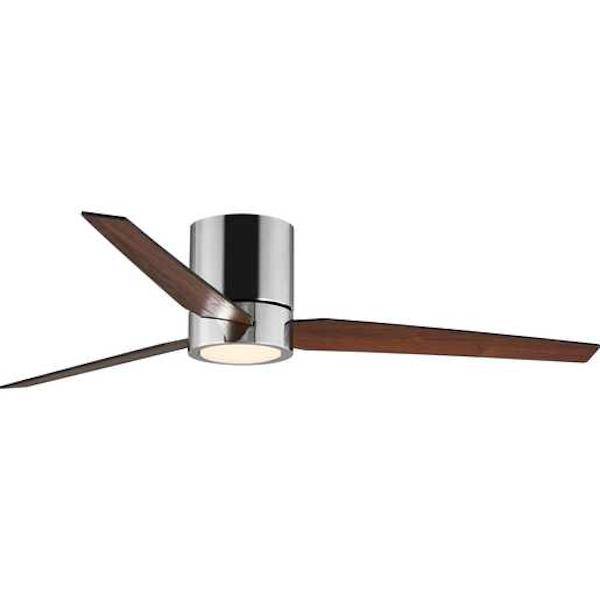 56" Polished Chrome 3 Blade Indoor Remote Control LED Ceiling Fan
