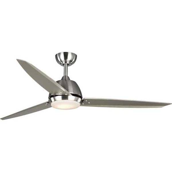 60" Brushed Nickel 3 Blade Remote Control LED Ceiling Fan
