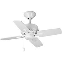 Progress Lighting 32" White 4 White/Driftwood Blade Indoor Ceiling Fan