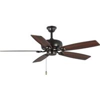 View 52" Antique Bronze 5 Classic Walnut/Medium Cherry Reversible Blade Ceiling Fan