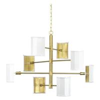 Progress Lighting 8 Light Brushed Brass Wandermere Collection Chandelier Light Fixture