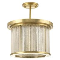 Progress Lighting 3 Light Brushed Brass Mercury Glass Semi-Flush Ceiling Light Fixture