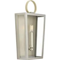 Progress Lighting 1 Light Antique Nickel Clear Glass Beige Leather Handle Sconce Light Fixture