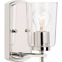 Progress Lighting 1 Light 120 volt Polished Nickel Vanity Clear Glass Light Fixture