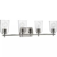 Progress Lighting 4 Light 120 volt Polished Nickel Vanity Clear Glass Light Fixture