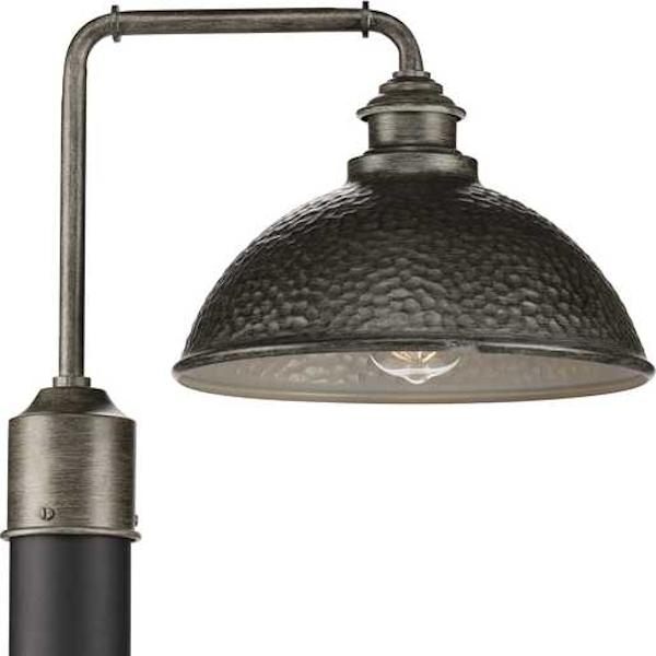1 Light Antique Pewter Englewood Post Top Light Fixture